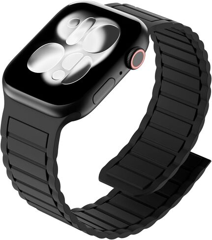 سوار مغناطيسي من السيليكون متوافق مع ساعة Apple مقاس 38 مم 40 مم 41 مم 42 مم 44 مم 45 مم 46 مم 49 مم، حزام رياضي ناعم بديل لساعة iWatch Ultra 3 2 1 Series 11 10 9 SE 8 7 6 5 4 in Kuwait