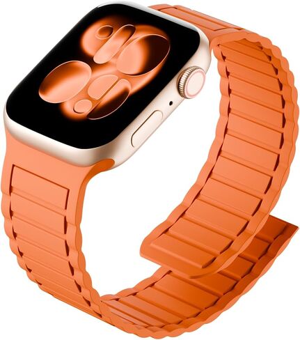 سوار مغناطيسي من السيليكون متوافق مع ساعة Apple مقاس 38 مم 40 مم 41 مم 42 مم 44 مم 45 مم 46 مم 49 مم، حزام رياضي ناعم بديل لساعة iWatch Ultra 3 2 1 Series 11 10 9 SE 8 7 6 5 4 in Kuwait