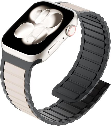 سوار مغناطيسي من السيليكون متوافق مع ساعة Apple مقاس 38 مم 40 مم 41 مم 42 مم 44 مم 45 مم 46 مم 49 مم، حزام رياضي ناعم بديل لساعة iWatch Ultra 3 2 1 Series 11 10 9 SE 8 7 6 5 4 in Kuwait