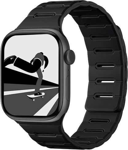Bandletic Reversible Magnetic Band Compatible with Apple Watch Series 11 10 9 8 7 6 5 4 Ultra 3/2/1 SE for Men, Double Sided Wearable Silicone Strap for iWatch 49mm 46mm 45mm 44mm 42mm 41mm 40mm 38mm in Saudi Arabia