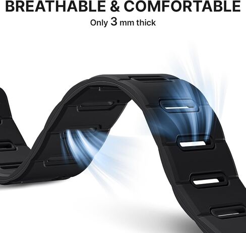 Bandletic Reversible Magnetic Band Compatible with Apple Watch Series 11 10 9 8 7 6 5 4 Ultra 3/2/1 SE for Men, Double Sided Wearable Silicone Strap for iWatch 49mm 46mm 45mm 44mm 42mm 41mm 40mm 38mm in Saudi Arabia