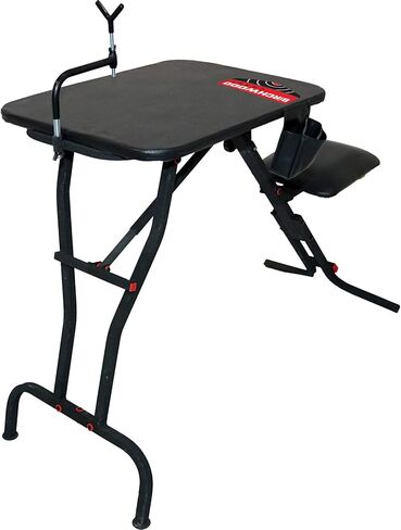 BIRCHWOOD CASEY Ultra Steady Lightweight Folding Shooting Bench with Seat, Adjustable Non-Scratch Rubber Coated Gun Rest & Two Shell/Gear Pockets in Saudi Arabia