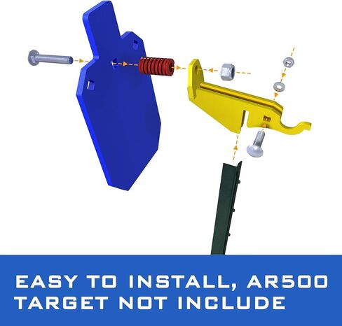 Atflbox Made of AR500 Steel Gong Hook and RecoilSpring Combo, T Post Target Hanger for AR500 Targets, Torso Silhouette Targets Conversion Adapter for Outdooor Shooting Practice in Saudi Arabia