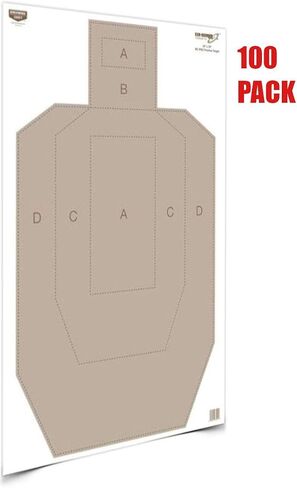 Birchwood Casey 23" x 35" Eze-Scorer IPSC Practice Shoot-Up Brilliant White Paper Targets for Indoor and Outdoor Use in Saudi Arabia