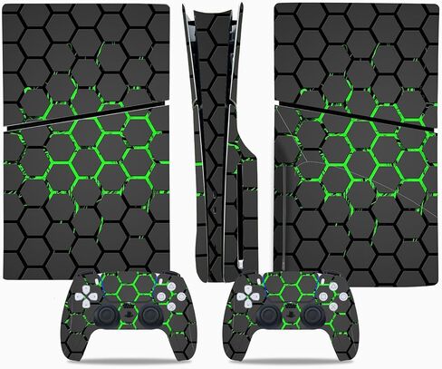 Skin Sticker for PS5 Slim Disc Edition, Protective Cover Wrap Vinyl Decal for Game Console and Wireless Controller (Grey) in Kuwait