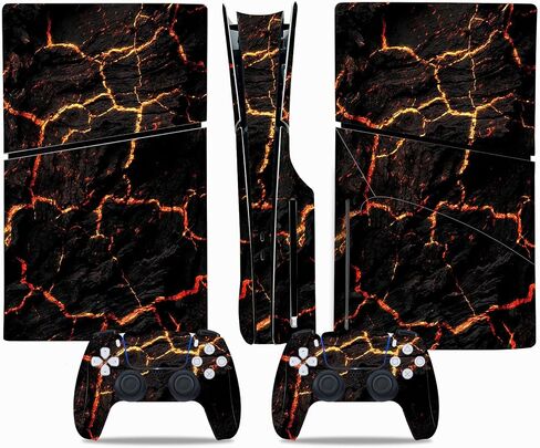 Skin Sticker for PS5 Slim Disc Edition, Protective Cover Wrap Vinyl Decal for Game Console and Wireless Controller (Grey) in Kuwait