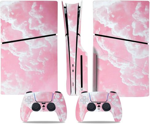 Skin Sticker for PS5 Slim Disc Edition, Protective Cover Wrap Vinyl Decal for Game Console and Wireless Controller (Grey) in Kuwait