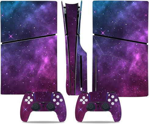 Skin Sticker for PS5 Slim Disc Edition, Protective Cover Wrap Vinyl Decal for Game Console and Wireless Controller (Grey) in Kuwait