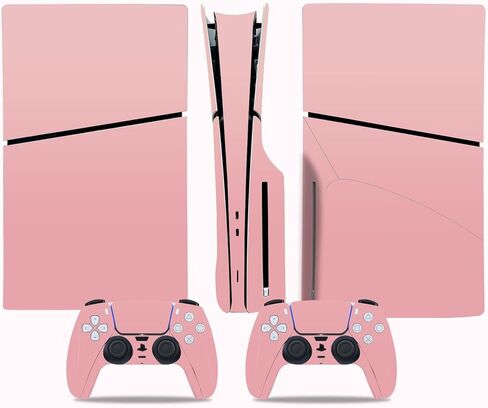 Skin Sticker for PS5 Slim Disc Edition, Protective Cover Wrap Vinyl Decal for Game Console and Wireless Controller (Grey) in Kuwait