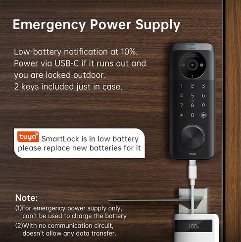 Video Smart Lock with Camera & Doorbell, 6-in-1 Keyless Entry Door Lock with Fingerprint, IP65 Waterproof, App Remote, Built-in WiFi Smart Deadbolt for Front Door (6-in-1 Intelligent Door Lock) in Saudi Arabia