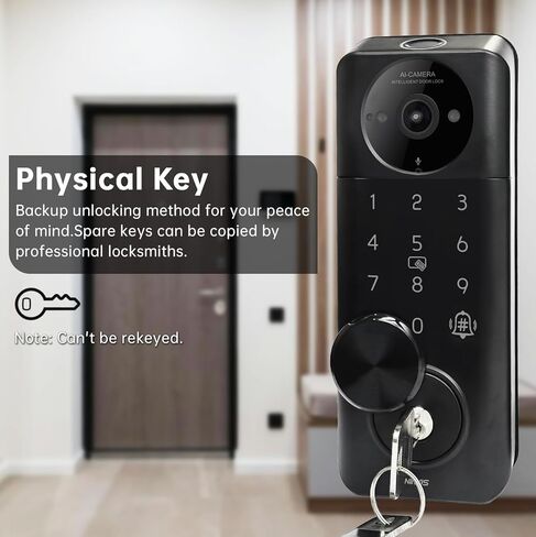 Video Smart Lock with Camera & Doorbell, 6-in-1 Keyless Entry Door Lock with Fingerprint, IP65 Waterproof, App Remote, Built-in WiFi Smart Deadbolt for Front Door (6-in-1 Intelligent Door Lock) in Saudi Arabia