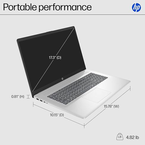 كمبيوتر محمول HP Flagship 17 بوصة تعمل باللمس 2025، AMD Ryzen 5 7430U (حتى 4.3 جيجا هرتز)، شاشة لمس مضادة للتوهج 17.3 بوصة، ذاكرة الوصول العشوائي 32 جيجابايت، 1 تيرابايت SSD، بلوتوث 5.4، Copilot AI، شحن سريع، Windows 11 Pro in Saudi Arabia