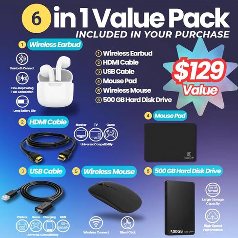 كمبيوتر محمول HP 17 Business، كمبيوتر محمول عالي الدقة مقاس 17.3 بوصة، MS Office 2024 مدى الحياة، Copilot AI، وحدة معالجة مركزية Intel i3 ثمانية النواة، ذاكرة وصول عشوائي 16 جيجابايت، تخزين 1 تيرابايت (500 جيجابايت SSD + 500 جيجابايت تحويلة)، Wi-Fi 6، Hub in Kuwait