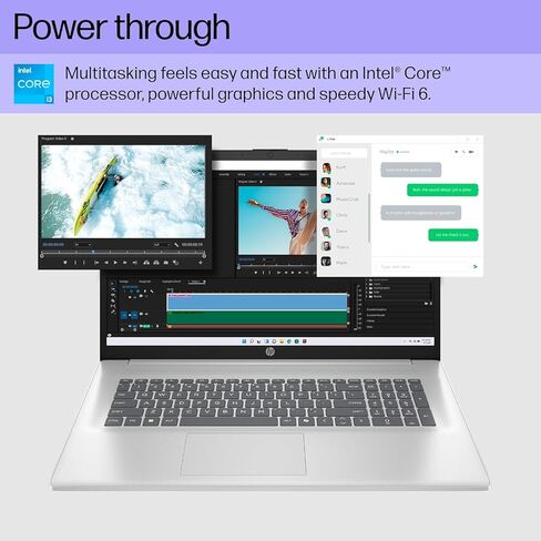 كمبيوتر محمول HP 17 Business، كمبيوتر محمول عالي الدقة مقاس 17.3 بوصة، MS Office 2024 مدى الحياة، Copilot AI، وحدة معالجة مركزية Intel i3 ثمانية النواة، ذاكرة وصول عشوائي 16 جيجابايت، تخزين 1 تيرابايت (500 جيجابايت SSD + 500 جيجابايت تحويلة)، Wi-Fi 6، Hub in Kuwait