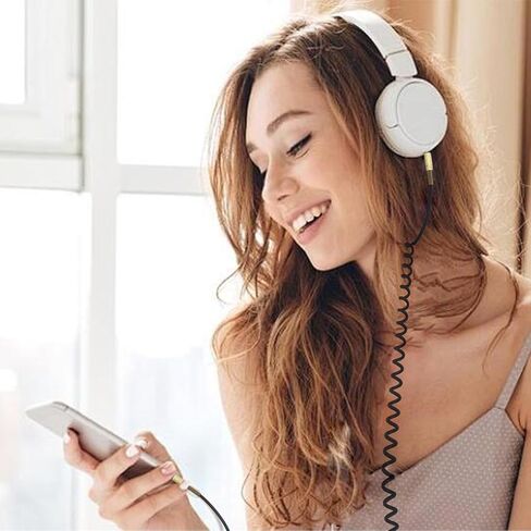 كابل صوت بديل متوافق مع سماعات Marshall Action II Stanmore II Stockwell Woburn II اللاسلكية 3.5 مم ذكر إلى ذكر سلك جاك ستيريو 2 قدم (أسود) in Kuwait