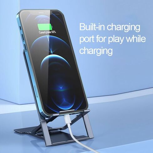 حامل هاتف، حامل هاتف مكتبي قابل للطي وقابل للتعديل لأجهزة iPhone 16 15 14 13 12 11 Pro Max XR XS وأجهزة 4.5-15 بوصة، حاملات محمولة خفيفة الوزن للأماكن الداخلية والخارجية، أسود in Saudi Arabia