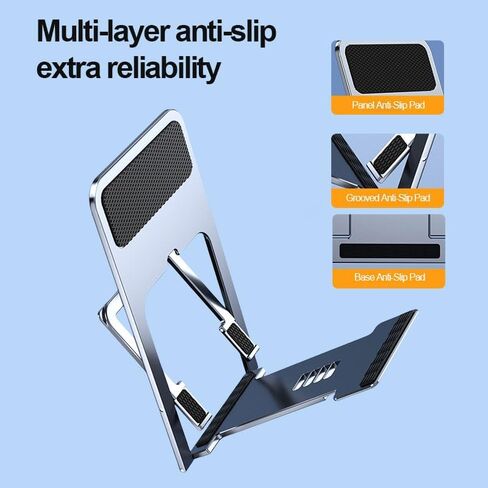 حامل هاتف، حامل هاتف مكتبي قابل للطي وقابل للتعديل لأجهزة iPhone 16 15 14 13 12 11 Pro Max XR XS وأجهزة 4.5-15 بوصة، حاملات محمولة خفيفة الوزن للأماكن الداخلية والخارجية، أسود in Saudi Arabia