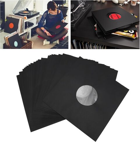 Yoidesu 20pcs Record Kraft Paper Jackets, 33 RPM Anti Static Record Jackets, Convenient Access, Suitable for Standard 12 Inch Records in Saudi Arabia