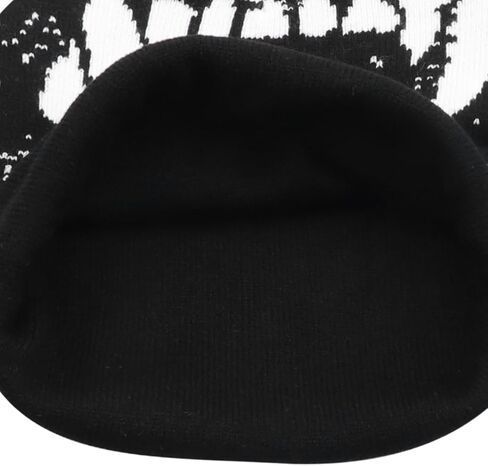 AMPOSSTO Unisex Y2K Knitted Beanie Hat Gothic Tooth Skull Cap Winter Warm Hat for Women Men Halloween in Saudi Arabia