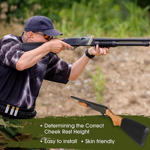 Gueevin 8 Pcs Comb Raising Kit, Include 6 Black EVA Foam Non Slip Cheek Gun Rifle Risers and 2 Rubber Adjustable Gun Stock Cheek Rest Pads for Rifle Shooting Improve Accuracy Reduce Recoil Accessories in Saudi Arabia