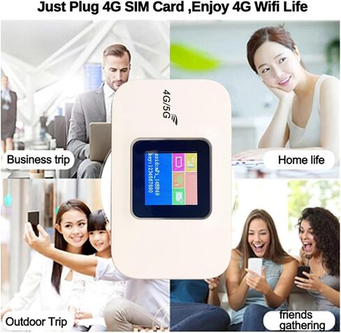 VBESTLIFE 4G LTE Mobile WiFi Router with SIM Card Slot, Unlocked 150Mbps Portable Travel Hotspot Device, Wireless Internet Modem, 3000mAh, 10 Users in Saudi Arabia