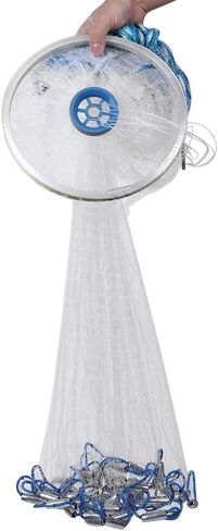 Cast Net, Saltwater American Fishing Cast Net Cast Nets for Baitfish Heavy Duty Cast Net Fishing Nets for Saltwater, 8FT/10FT Radius Size(7.9ft) in Saudi Arabia