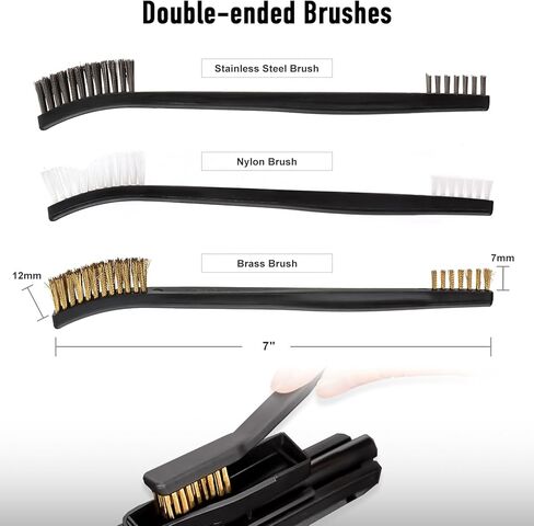 Universal Gun Cleaning Kit, Gun Brushes for Handgun Pistol Shotgun Rifle, Steel Brass Rods Cleaning Rope Brass Jags Accessories with Zipper Case (Available in 22-Piece and 45-Piece Sets) in Kuwait