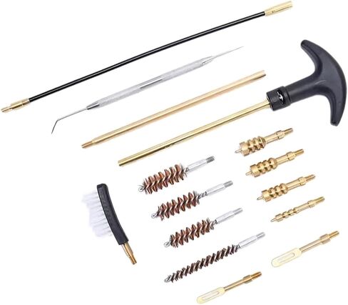 طقم تنظيف المسدس لـ .22Cal، .357Cal، .38Cal، 9MM، .40Cal، .45 محول طقم تنظيف مسدس عيار مع حقيبة محمولة فرشاة تجويف برونزية، فرش نايلون in Kuwait