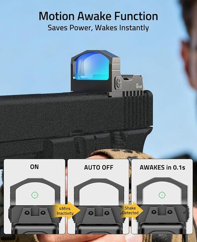 CVLIFE WolfCovert 4-Reticle 2000G نقطة رؤية حمراء/خضراء مقاومة للصدمات لـ RMR، Motion Awake 32 MOA Circle و3 MOA Dot Reflex Sight للمسدس كامل الحجم، نطاق البصريات مع محول لـ MOS و21 مم Picatinny in Saudi Arabia