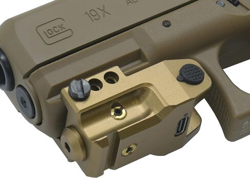 HiLight Tactical Stealth Series - Blue Laser with Tan or Black Body - Military Grade Aluminum, Rechargeable Battery, Rail Mount, Fits Subcompact, Compact, and Full Size Glock, Sig, S&W SS10B in Saudi Arabia