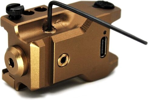 HiLight Tactical Stealth Series - Blue Laser with Tan or Black Body - Military Grade Aluminum, Rechargeable Battery, Rail Mount, Fits Subcompact, Compact, and Full Size Glock, Sig, S&W SS10B in Saudi Arabia
