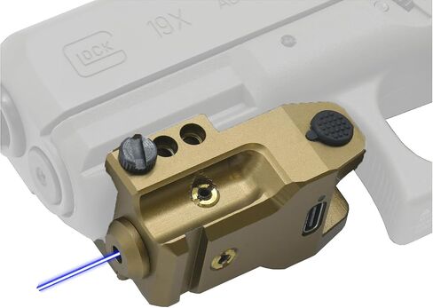 HiLight Tactical Stealth Series - Blue Laser with Tan or Black Body - Military Grade Aluminum, Rechargeable Battery, Rail Mount, Fits Subcompact, Compact, and Full Size Glock, Sig, S&W SS10B in Saudi Arabia