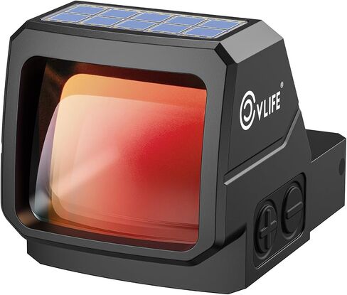 CVLIFE WildHawk Solar Auto Brightness Red Dot Sight for RMR, 2MOA Dot & 40MOA Circle Large Lens Open Reflex Optics, Motion Awake Red Dot Scope with Adapter for MOS & 21mm Picatinny Absolute Co-witness in Saudi Arabia
