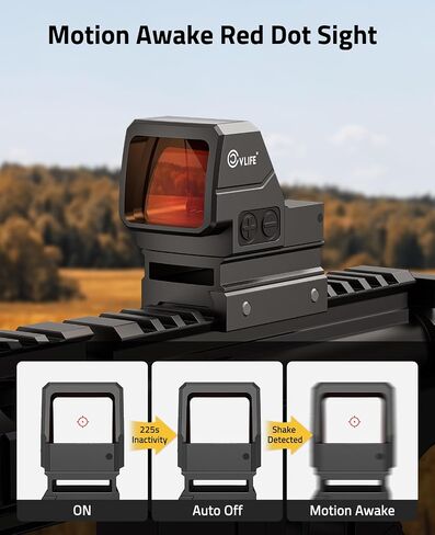 CVLIFE WildHawk Solar Auto Brightness Red Dot Sight for RMR, 2MOA Dot & 40MOA Circle Large Lens Open Reflex Optics, Motion Awake Red Dot Scope with Adapter for MOS & 21mm Picatinny Absolute Co-witness in Saudi Arabia