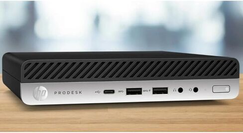 كمبيوتر مكتبي صغير HP ProDesk 600 G4، Intel Core i5-8500T حتى 3.5 جيجاهرتز، ذاكرة وصول عشوائي 8 جيجابايت 256 جيجابايت SSD، نوع C، لوحة مفاتيح وماوس، 2 منفذ عرض، Windows 11 Pro (متجدد) in Saudi Arabia