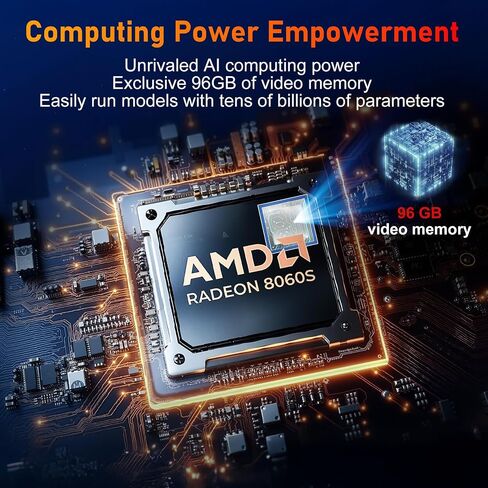 كمبيوتر صغير AI | AMD Ryzen AI Max+ 395 (5.1 جيجا هرتز) | 128 جيجا بايت LPDDR5X 8000 ميجا هرتز | 2 تيرابايت PCIe 4.0 SSD | شاشة رباعية 8K | WiFi 7 | USB4 | تبريد ثلاثي RGB | وضع أداء 140 وات | الألعاب|تدريب الذكاء الاصطناعي|العرض ثلاثي الأبعاد in Saudi Arabia