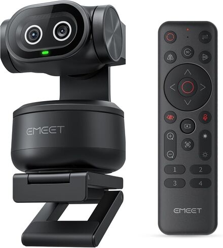 EMEET PIXY كاميرا PTZ مزدوجة الكاميرا تعمل بالذكاء الاصطناعي بدقة 4K وجهاز تحكم عن بعد in Kuwait