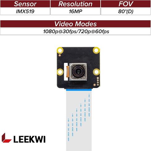IMX519 Autofocus Raspberry Pi Camera for Pi 5, 4, Zero 2W, 16MP PDAF&CDAF High Resolution Camera Module, Compatible with Raspberry Pi Accessories in Saudi Arabia