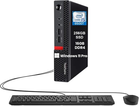 Lenovo ThinkCentre M710q Mini Desktop Computer PC, Core i5-6500T 2.5GHz, 16 GB RAM, 256 GB SSD, Keyboard and Mouse, WiFi, Windows 11 Pro (Renewed) in Saudi Arabia