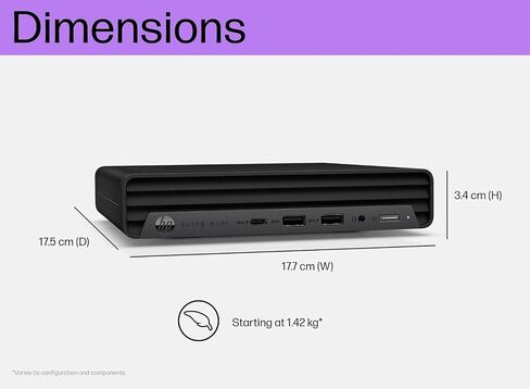 HP Elite Mini 800 G9 Business Desktop PC (Intel 20-Core i7-14700T, 32GB DDR5 RAM, 1TB SSD, UHD Graphics 770), MFF, 2X DP Ports, HDMI, Max to 3 Displays, USB-C, RJ-45, Wi-Fi 6E, Bluetooth, Win 11 Pro in Saudi Arabia