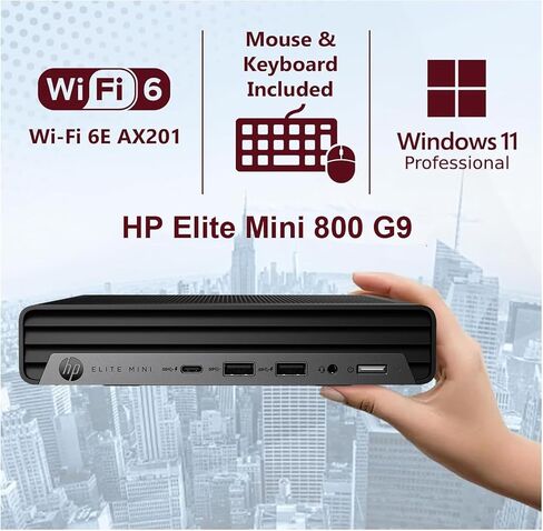 HP Elite Mini 800 G9 Business Desktop PC (Intel 20-Core i7-14700T, 32GB DDR5 RAM, 1TB SSD, UHD Graphics 770), MFF, 2X DP Ports, HDMI, Max to 3 Displays, USB-C, RJ-45, Wi-Fi 6E, Bluetooth, Win 11 Pro in Saudi Arabia