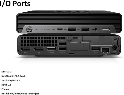 HP Elite Mini 800 G9 Business Desktop PC (Intel 20-Core i7-14700T, 32GB DDR5 RAM, 1TB SSD, UHD Graphics 770), MFF, 2X DP Ports, HDMI, Max to 3 Displays, USB-C, RJ-45, Wi-Fi 6E, Bluetooth, Win 11 Pro in Saudi Arabia