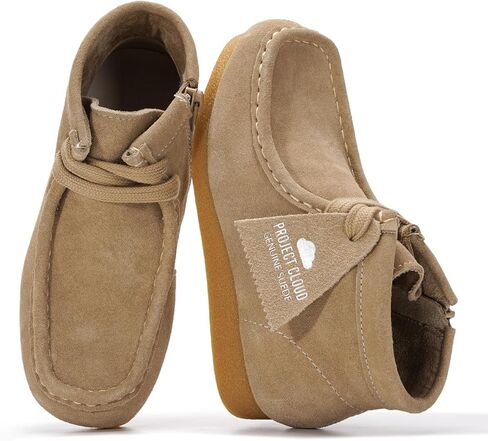 Project Cloud Kids Chukka Boots Genuine Leather Ankle Boots for Boys & Girls - Non-Slip Fall Shoes Girls Boots for Kids with Memory Foam Insole & Gum Rubber Sole Girls Shoes (LILWALLYBOOT) in Saudi Arabia