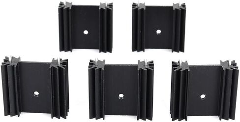 Easycargo To-220 Aluminium Heatsink, TO220 Heat Sink TO-247 Insulator Screws Mounting Kit for Cooling MOSFET SCR Power Voltage Regulator ICS 30mmx34mmx12mm (Anodized Black 5-Pack) in Saudi Arabia