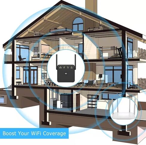 معزز موسع شبكة WiFi 2025 - يغطي مساحة 10,000 قدم مربع و60 جهازًا، ومكرر إنترنت عالي السرعة مع منفذ إيثرنت، وإعداد سهل، ومضخم إشارة منزلي قوي in Kuwait