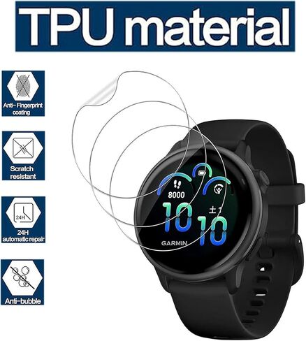 3 Pack For Garmin Vivoactive 6 Screen Protector watch film Screen film, [TPU film] [PET film] [film Friendly] for Garmin Vivoactive6 film TPU soft film in Kuwait