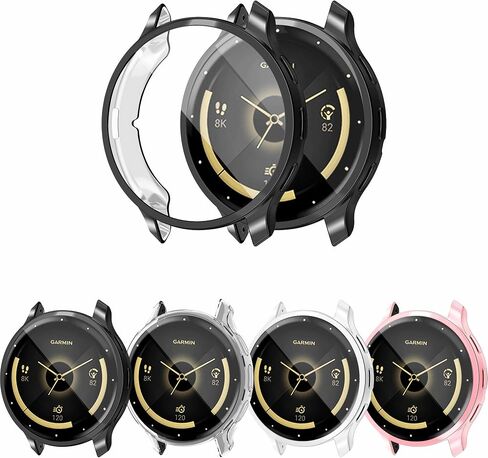 حافظة حماية للشاشة مكونة من 5 قطع متوافقة مع ساعة Garmin Venu 3S الذكية، غطاء رفيع للغاية مقاوم للخدش مع زجاج مقسى للنساء والرجال in Kuwait