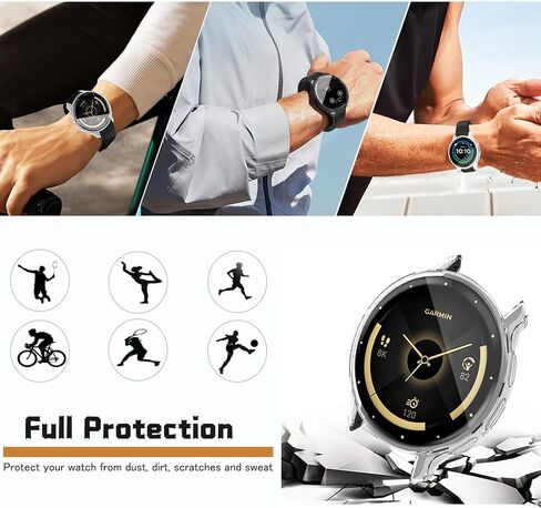 حافظة حماية للشاشة مكونة من 5 قطع متوافقة مع ساعة Garmin Venu 3S الذكية، غطاء رفيع للغاية مقاوم للخدش مع زجاج مقسى للنساء والرجال in Kuwait