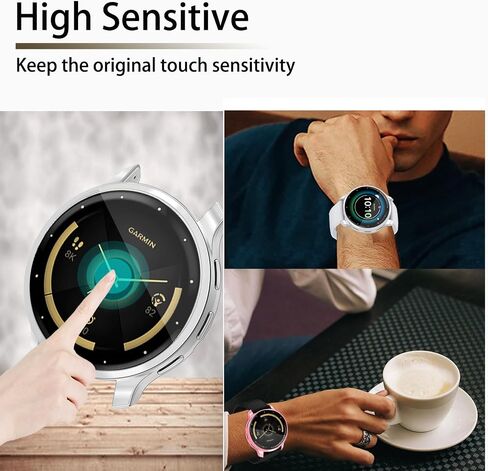 حافظة حماية للشاشة مكونة من 5 قطع متوافقة مع ساعة Garmin Venu 3S الذكية، غطاء رفيع للغاية مقاوم للخدش مع زجاج مقسى للنساء والرجال in Kuwait