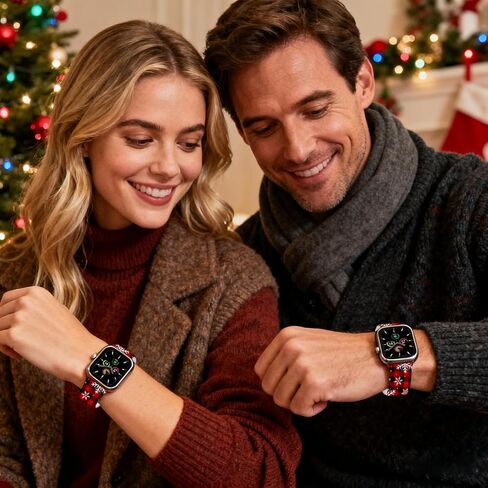 YAGEDOVIU Holiday Watch Bands ساعة متوافقة 38 مم 40 مم 41 مم 42 مم للنساء والرجال، سوار معصم بديل من السيليكون الناعم قابل للتعديل لسلسلة SE 8/7/6/5/4/3/2/1 in Kuwait